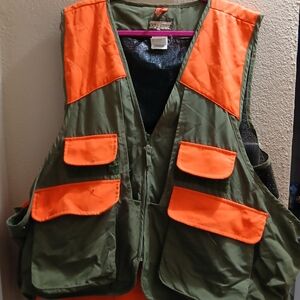 Olive and Orange Men's Utility Vest